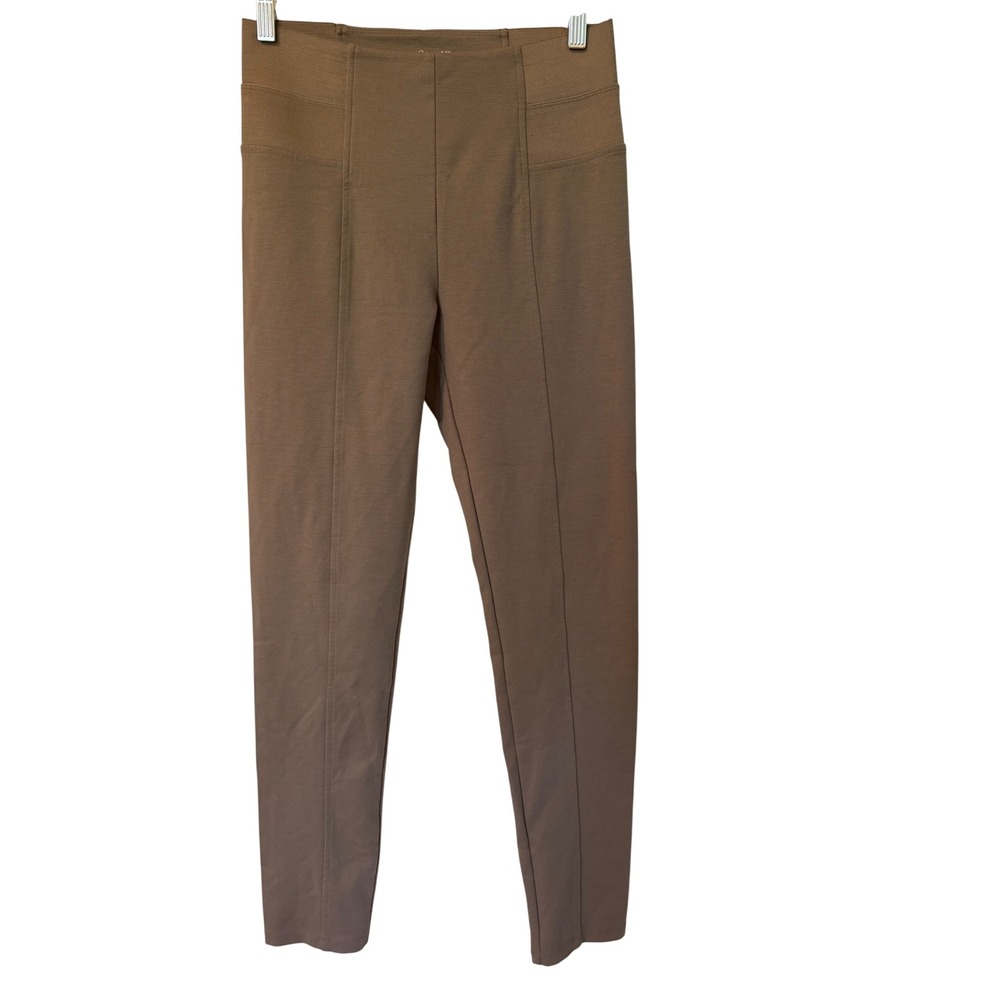 Simply Noelle Womens High Waisted Pintuck Leggings Taupe Brown Size SM SM